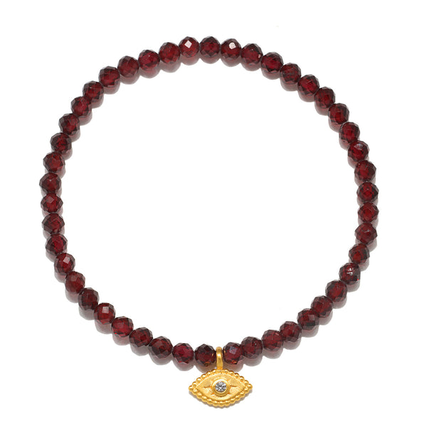 Loving Protection Garnet Evil Eye Bracelet