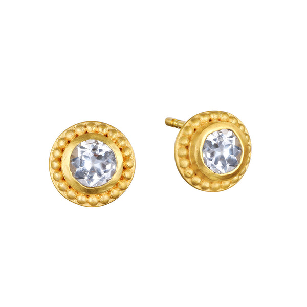 Insightful Spirit White Topaz Stud Earrings