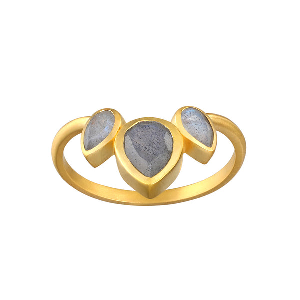 Awaken Intuition Labradorite Petal Ring